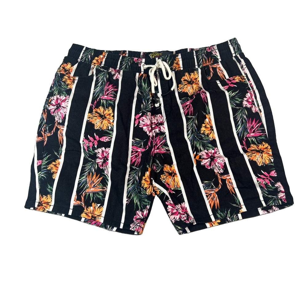 Good Vibes By Drill Clothing Elastic Waist Chino Shorts Men’s Size XL Floral